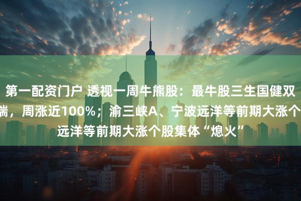 第一配资门户 透视一周牛熊股：最牛股三生国健双抗新药授权辉瑞，周涨近100%；渝三峡A、宁波远洋等前期大涨个股集体“熄火”