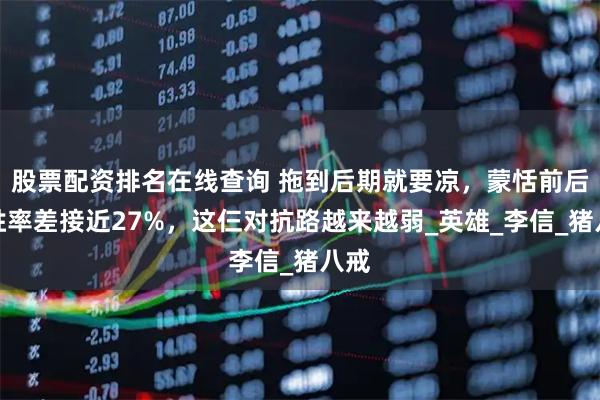股票配资排名在线查询 拖到后期就要凉，蒙恬前后期胜率差接近27%，这仨对抗路越来越弱_英雄_李信_猪八戒